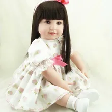 Модная 55 см Силиконовая виниловая Реалистичная кукла-младенец кукла-реборн новорожденный принцесса кукла "малыш" ребенок высокого класса Рождественский бутик подарки