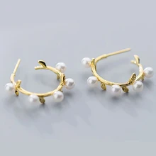 925 пробы серебро ветка жемчужные серьги дизайн моды серьги для Для женщин дети леди G1152