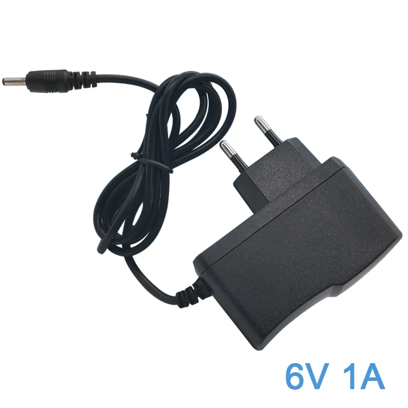 

AC Power Adapter Output 6V 1A Wall Charger DC Adapter 1M (3ft) EU Plug 5.5 x 2.1mm for Trash Can Arm Blood Pressure Monitor Etc.