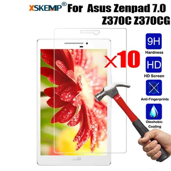 

XSKEMP 10Pcs/Lot 9H Real Tempered Glass Screen Protector Film For ASUS ZenPad 7.0 Z370 Z370CG 0.3mm Ultra Clear Protective Guard