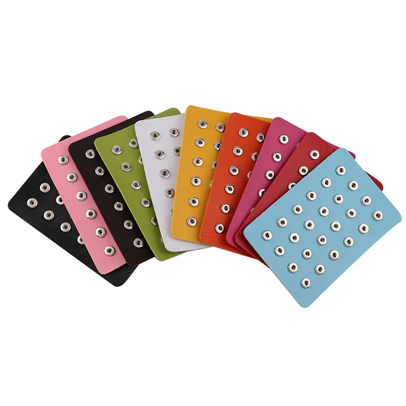

12mm 24pieces Snap Button Jewelry Snap Display 10 Colors PU Leather Display for DIY Snap Jewelry Portable Display Holder