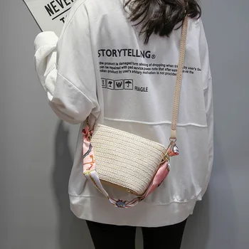 

Anderi Handmade Rattan Woven Round Lady's Handbag Straw Knit Summer Beach Bag Woman Shoulder Messenger Bag Khaki Beige Tote