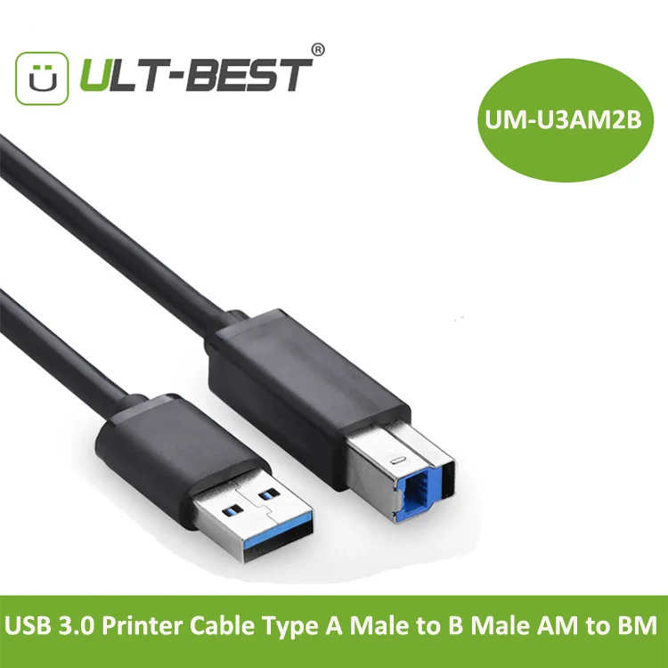 USB 3,0 кабель для принтера type A Male to B Male AM to BM супер скорость 5 Гбит/с кабель для печати 1 м для hp Canon Epson lexmark, dell