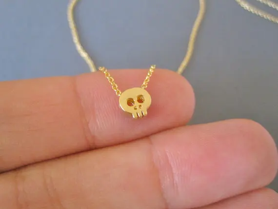 

Tiny Sugar Skull Necklace Cute Skeleton Necklace Simple Animal Skull Face Head pendant charm Necklaces for women jewelry