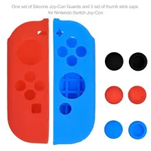 Силиконовый чехол для nintendo переключатель радость-Con один набор силиконовых радость-Con гель охранников и 3 комплекта из джойстик Шапки