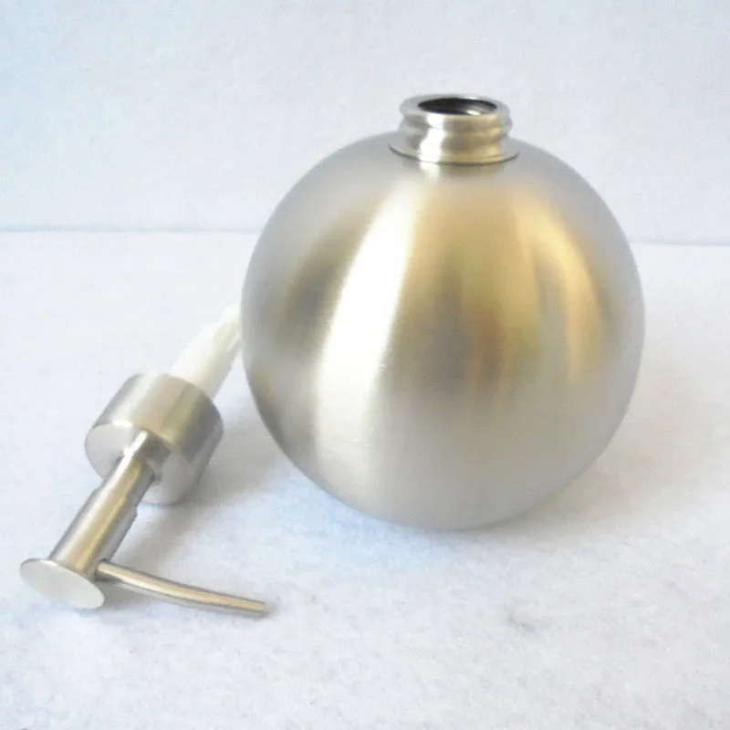 

Spherical Stainless Steel Hand Liquid Soap Dispenser Manual Metal Bottle Bathroom Lotion Detergent Bottle