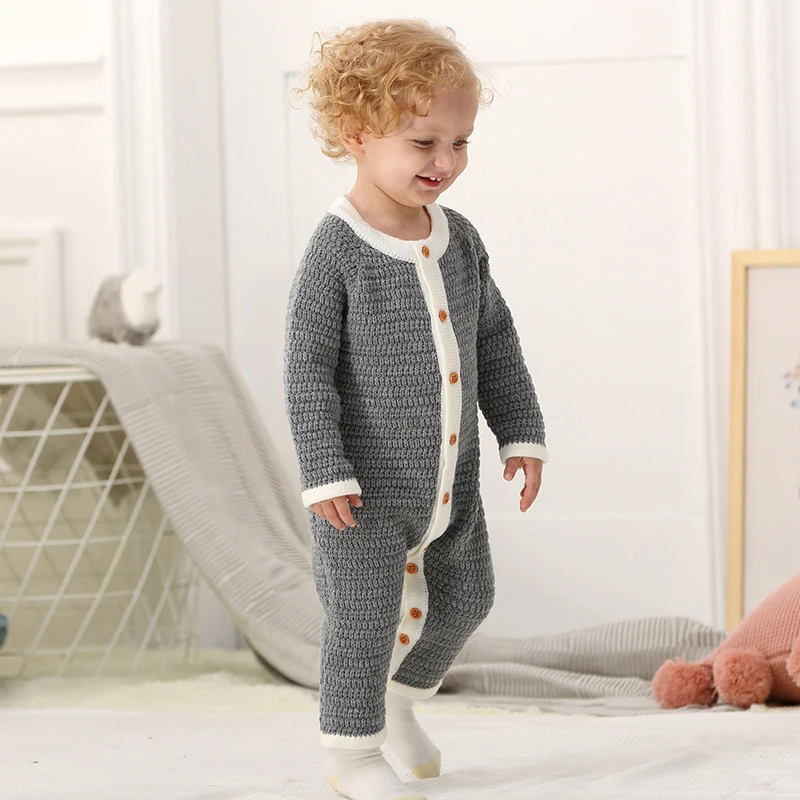 CieiK Baby Clothes Boy Girl Spring Romper+Hat 2 pcslot 2018 Knitted Jumpsuit Newborn Costume Warm Overall Infant Winter Outwear (15)
