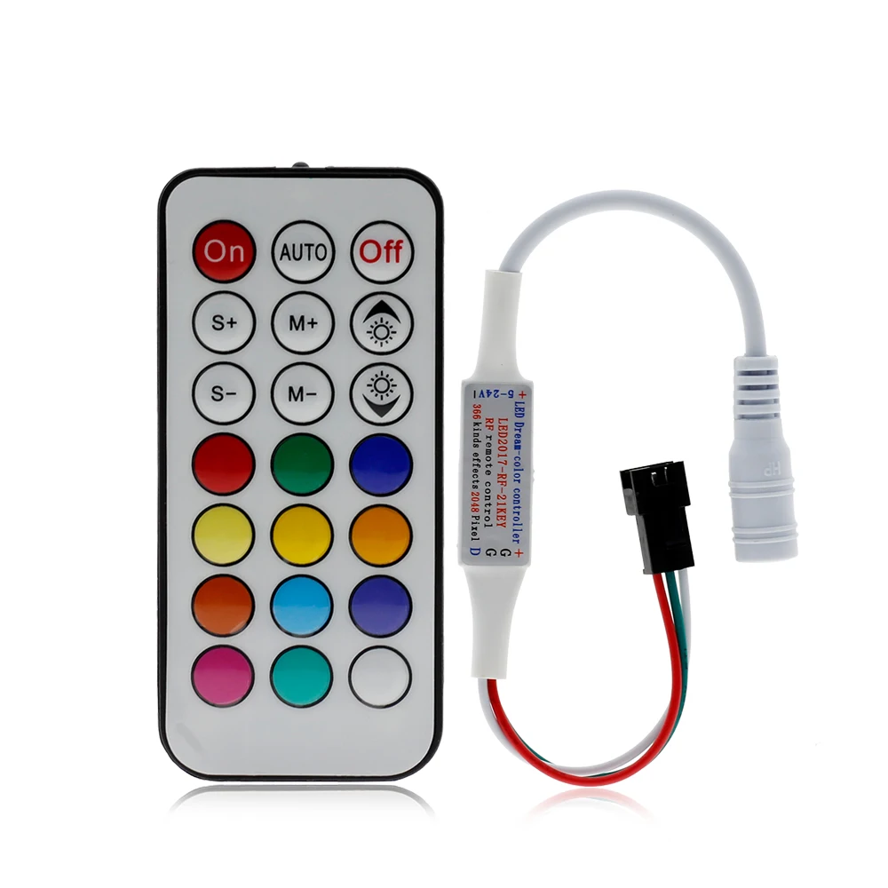Мини-мечта-Цвет Управление; 14 ключ/17Key/21Key РЧ пульт дистанционного управления Управление DC5V-24V для WS2811 WS2812 WS2812B светодиодный пиксель полосы