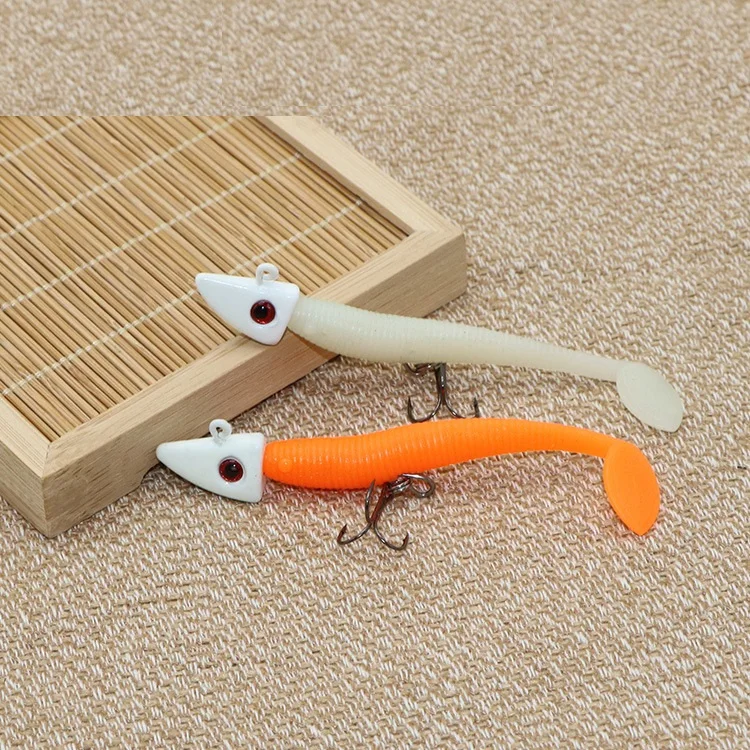 Fishing Lures Spinator Soft Lure 3D eye wobbler With Plastic Plate On Tail Sinking Action PVC Material Artificial Bait