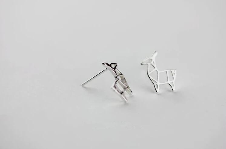 10 пар/лот новые модные серьги-гвоздики милые серьги с изображением оленя оригами