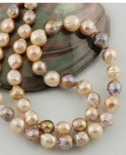 

20"13MM SOUTH SEA GENUINE GOLD LAVENDER MULTICOL NUCLEAR PEARL NECKLACE