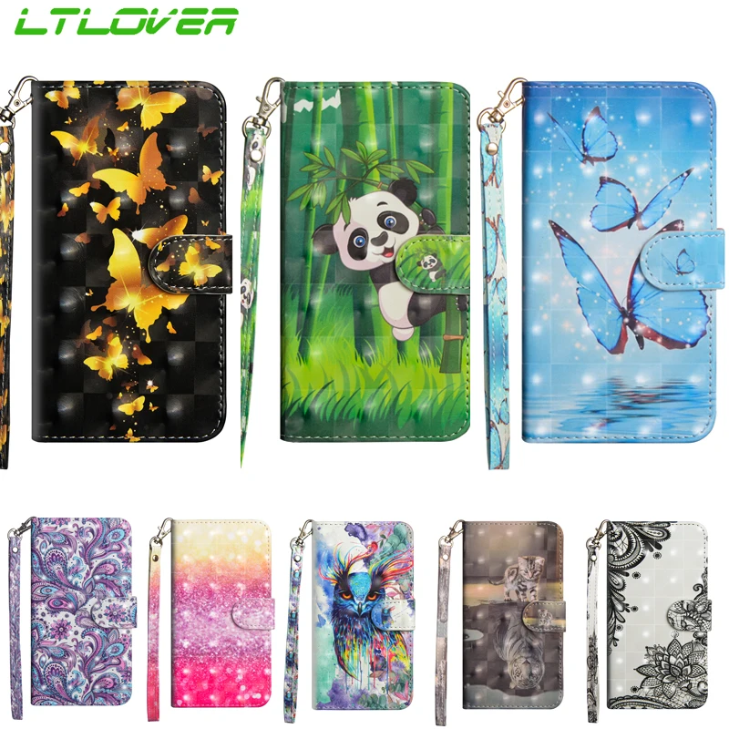 Fashion PU Leather Flip Case For Huawei Nova 3 3i Honor 7C 9i Cases 3D Wolf Painting Wallet Stand Cover 8X | Мобильные телефоны и