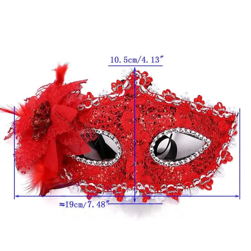 Маскарадный мяч маска для глаз перо-венецианские вечерние маскарадные платья карнавальные Кружевные маски Черный Красный Серебряный белый верхняя половина лица маска