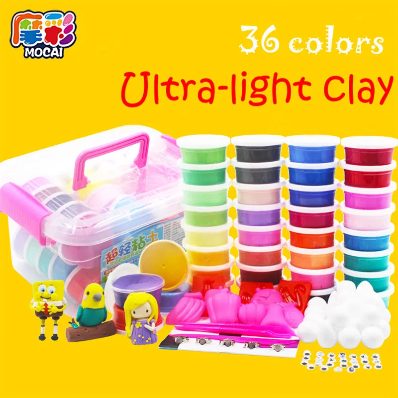 

36 Colors Play Dough Intelligent Plasticine Kids Toys,DIY Polymer Magnetic Clay Soft,Plasticine Play Up Polymer Foam Clay