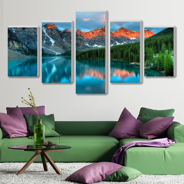 (No Border) 5 fantasy landscapes home decor canvas print on canvas wall