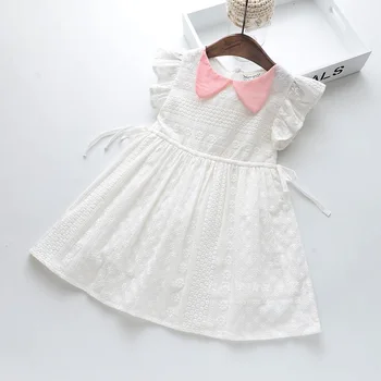 

Roimyal Wholesale 2019 summer new jacquard embroidery 3-8 years old girl doll collar cute lace princess dress free shipping