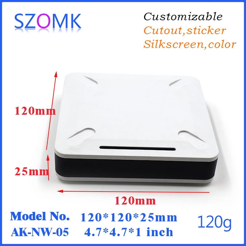 

plastic electronics router enclosure (10 pcs) 120*120*25mm diy electronic plastic housing plastic case electrical junction box