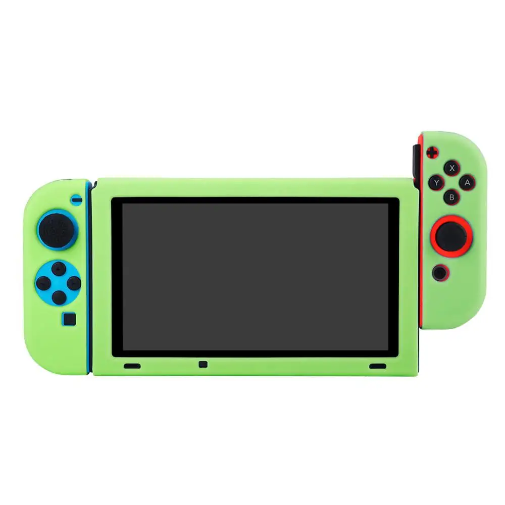 Мягкий силиконовый защитный чехол BUBM/Seperate Body Case/Grip Cover для nintendo Switch NS Console с контроллером Joy-Con - Цвет: Separate style Green