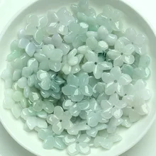 10 шт. DIY аксессуары Ювелирное Украшение из нефрита аксессуары и части натуральный нефрит Нефритовый Цветок нефритовый ручной тканый мате