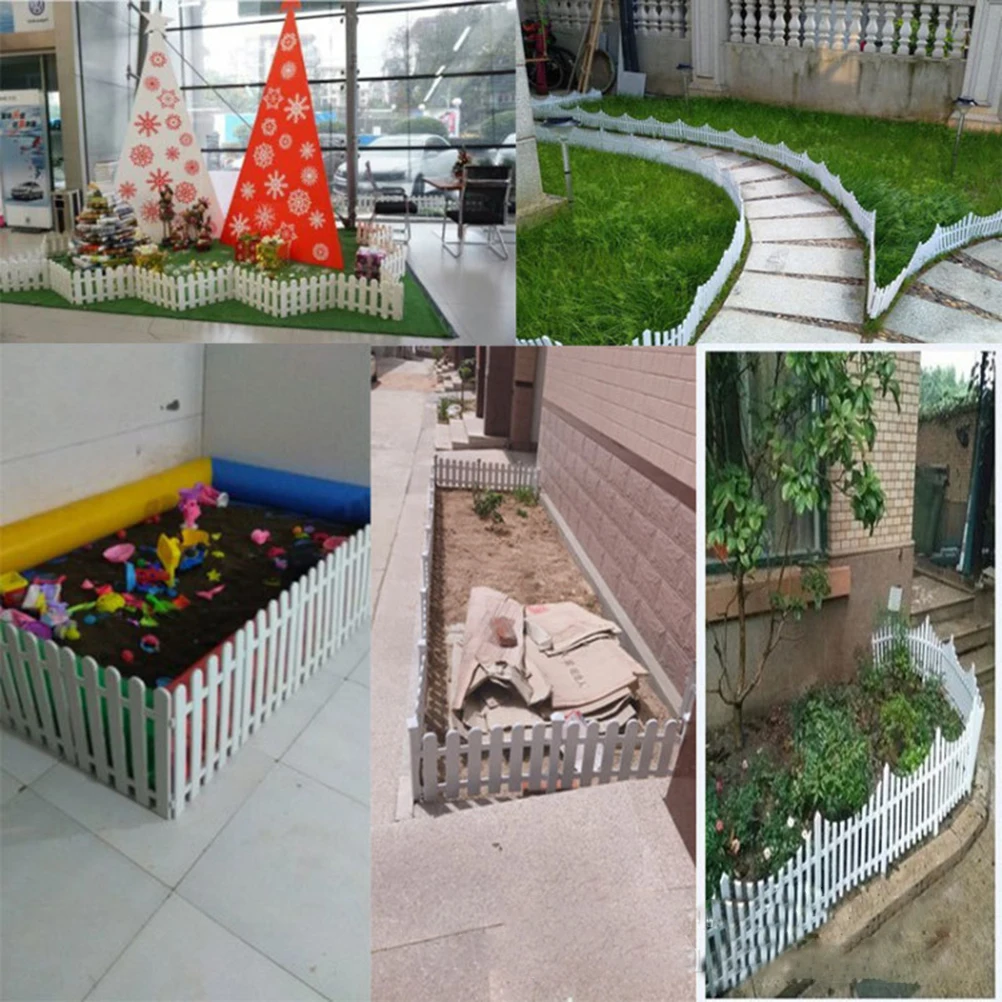 

5pcs Picket Fence Courtyard Indoor or Outdoor Garden Fence Kindergarten Flower Garden Vegetable Small Fence Christmas Decoration