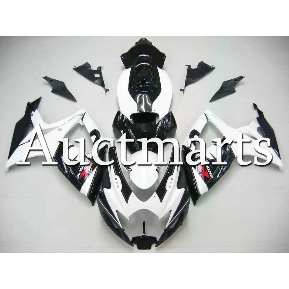 Black White Full Fairings for Suzuki 2006 2007 GSX-R600 GSX-R750 06 07 Injection ABS Plastic Sportbike Motorcycle Bodywork Panel |