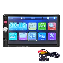 TOPSOURCE 7080B Double Din Car MP5 Player Bluetooth Auto Car MP4 Video Player Radio Remote Control With Rear View Camera