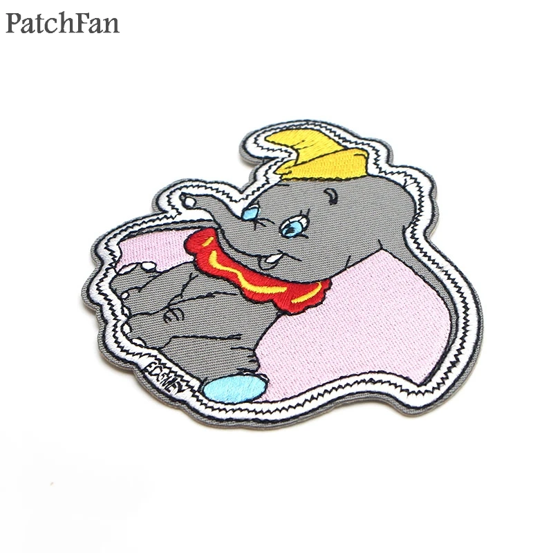 Patchfan слон Дамбо мультфильм железные нашивки одежда para diy вышитые значки швейная аппликация Лоскутные наклейки A0751