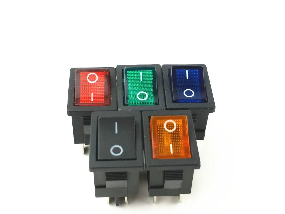 

Light Illuminated DPST 4P ON-OFF Snap in Rocker Switch 6A/250V 10A/125V AC