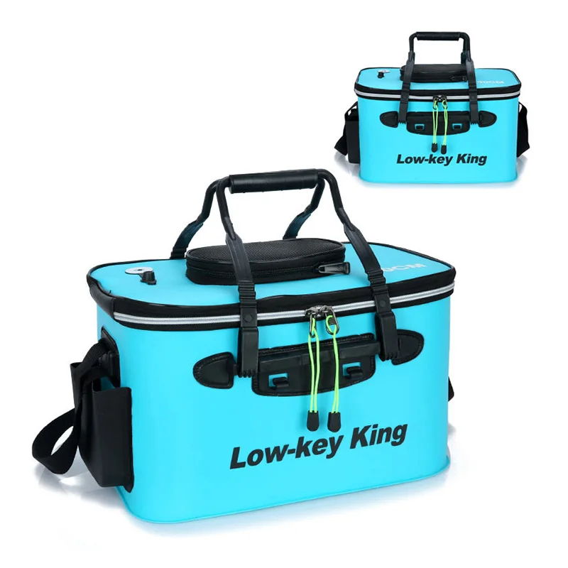 

Foldable EVA Fishing Bag Thickened Waterproof Hand-held Live Fish Box Barrel Skew Adjustable Fishing Gear Bag