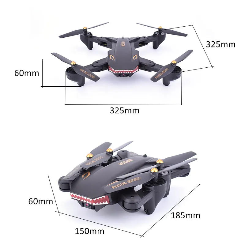 VISUO XS809S складной селфи Дрон с 0.3MP широкоугольным WIFI FPV HD камерой удержание высоты