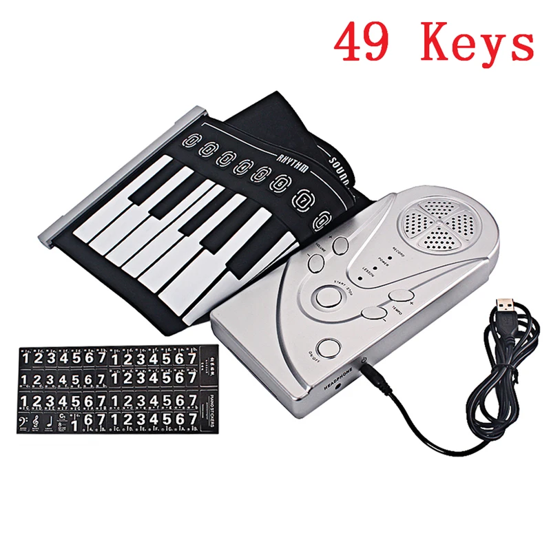 

49/61/88 Keys Roll Up Piano Silicone Foldable Electronic Digital Keyboard Piano with Speaker