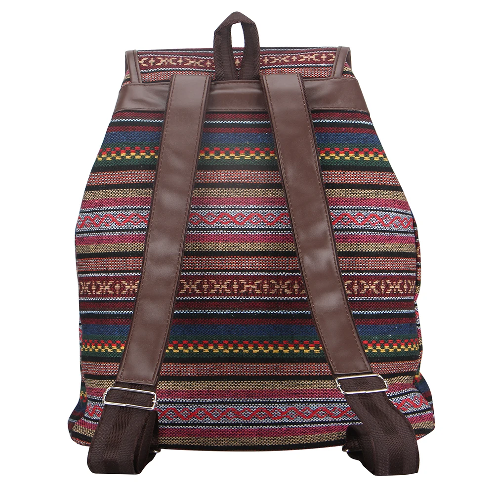 SANSARYA New Thai Woven Retro Aztec Women Backpack Bohemian Boho Drawstring Rucksack Hippie Vintage Teen Girls School Bags