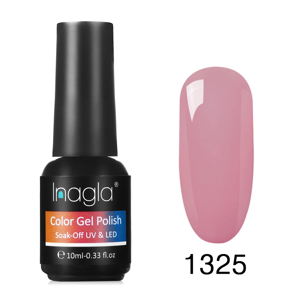Inagla, 10 мл, УФ-гель для ногтей, чистый цвет, долговечный светодиодный Гель-лак для лампы, гелевая основа, впитывающий Органический Гель-лак - Цвет: 1325