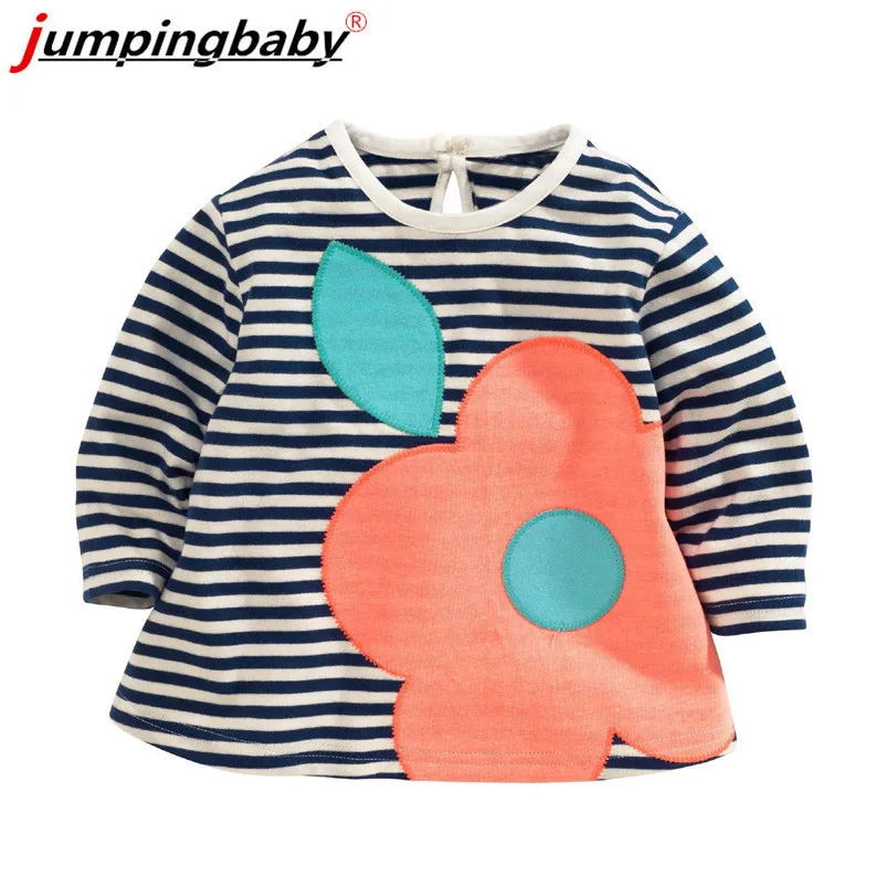 Jumpingbaby/; детская футболка; одежда; футболка для девочек; Camiseta Dinossauro; футболка; футболки для маленьких девочек; Roupas Menina; Осенние Топы - Цвет: Children T7079