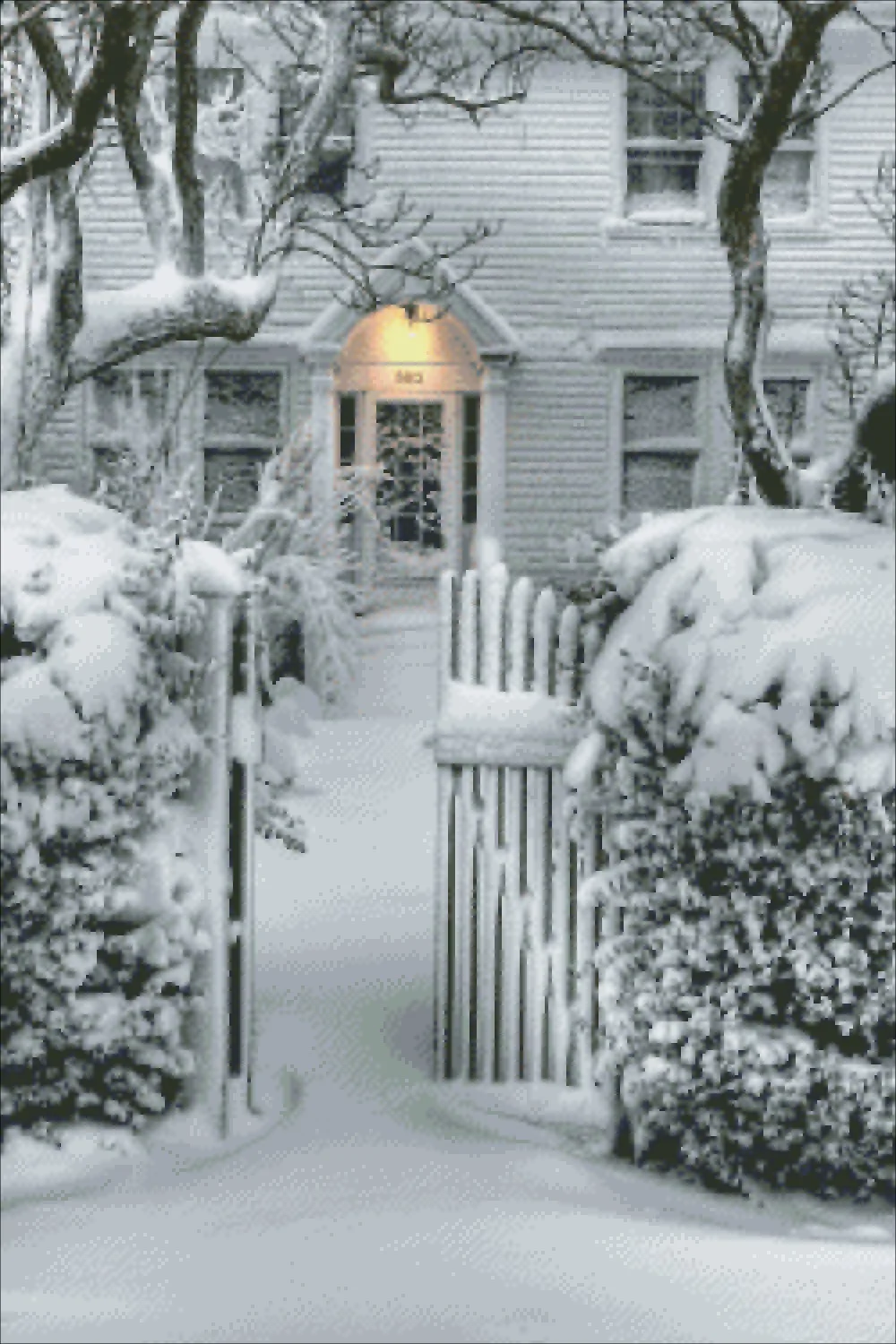 14/16/18/27/28 Snow-covered courtyard cross stitch package winter house cloth cotton thread embroidery DIY handmade | Дом и сад