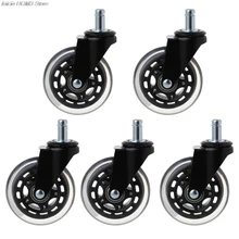 5Pcs 11x22mm Office Chair Wheels Wivel Rubber Caster Wheel Safe Rolling Caster Replacements For Home Furniture 5pcs durable grey furniture chair pu swivel caster wheel funiture replacement