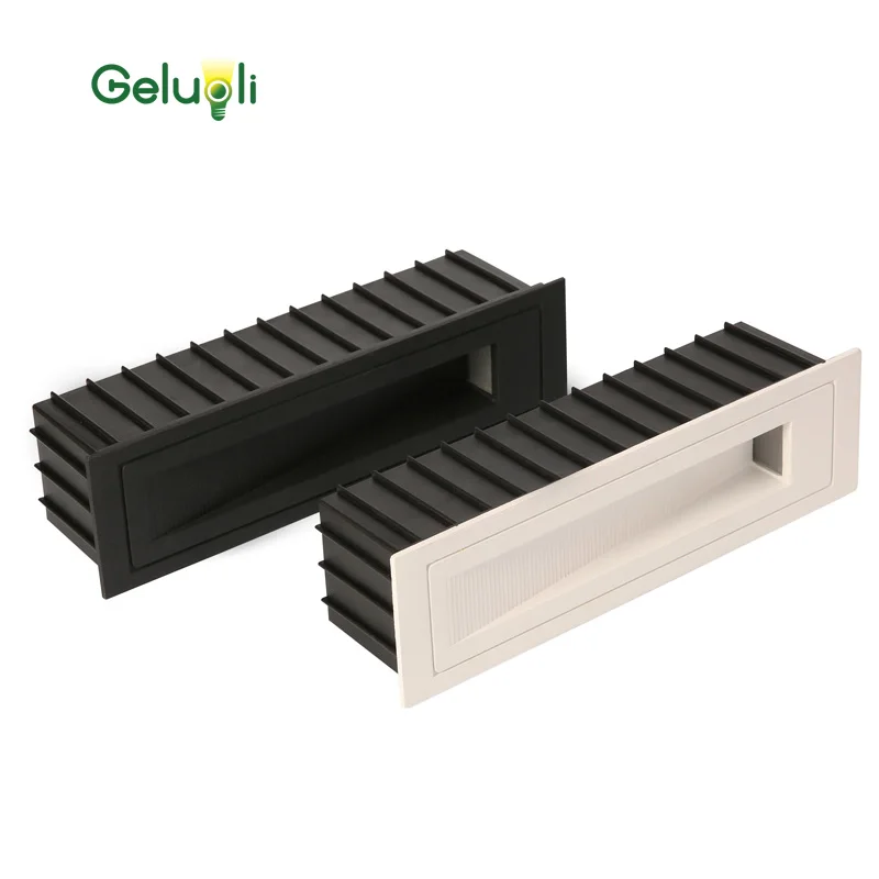 In&Outdoor Led Stairway Light, Recessed Mounted Waterproof Wall Step Light Include Mounted Box One Unit, Black and White Casing