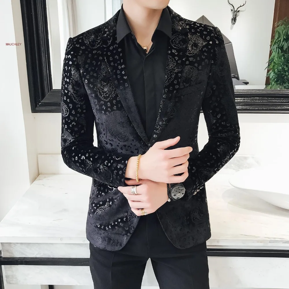 Heren Colberts Velvet Men Blazer Homme Men Slim Fit Blazers 5XL Plus