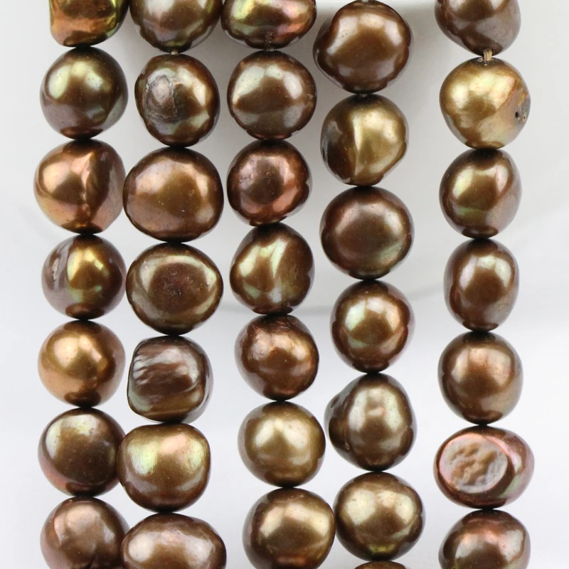 

10mm brown freshwater baroque nugget irregular pearl strand,large hole pearl bead,1.0mm,1.2mm1.5mm,1.8mm,2.0mm,2.2mm,2.5mm,3.0mm