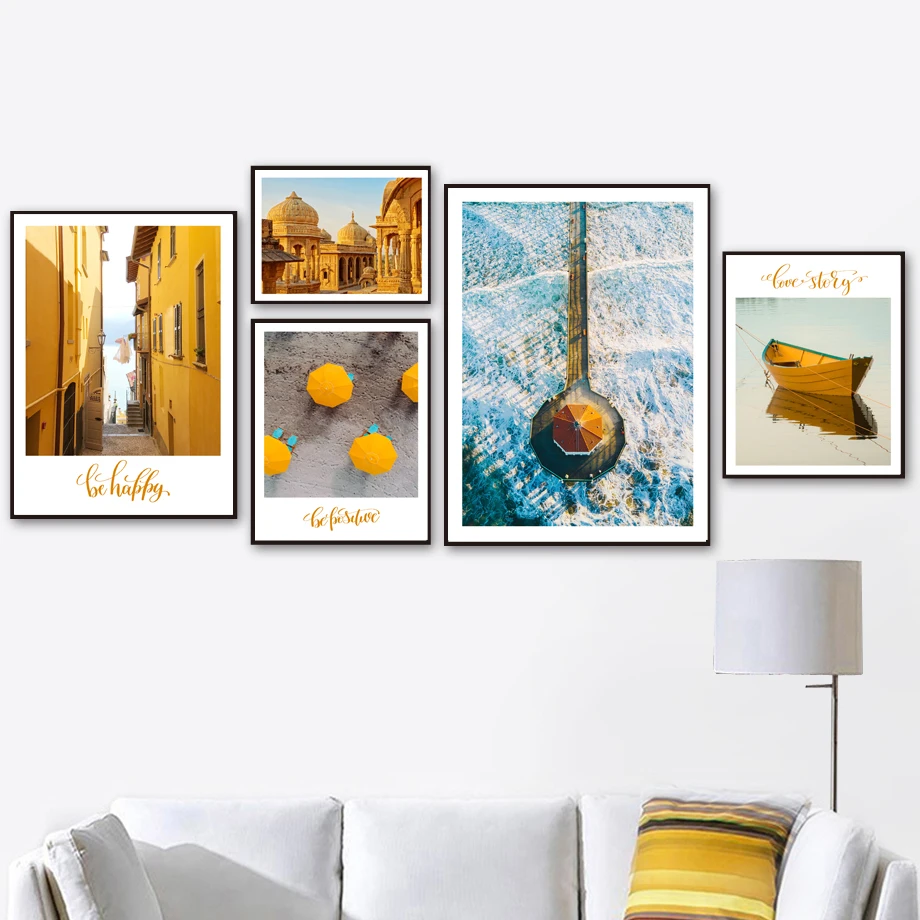 

Street Ship Muslim Art Building Sea Pier Wall Art Canvas Painting Nordic Posters And Prints Wall Pictures For Living Room Decor