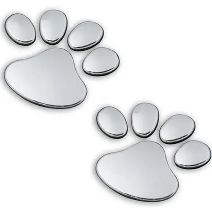 

2PCS 3D Dog Bear Footprints Chrome Badge Emblem Car Stickers Decal Dog paw Dog Footprint 3D PVC for Hyundai Elantra I20 IX35 I30