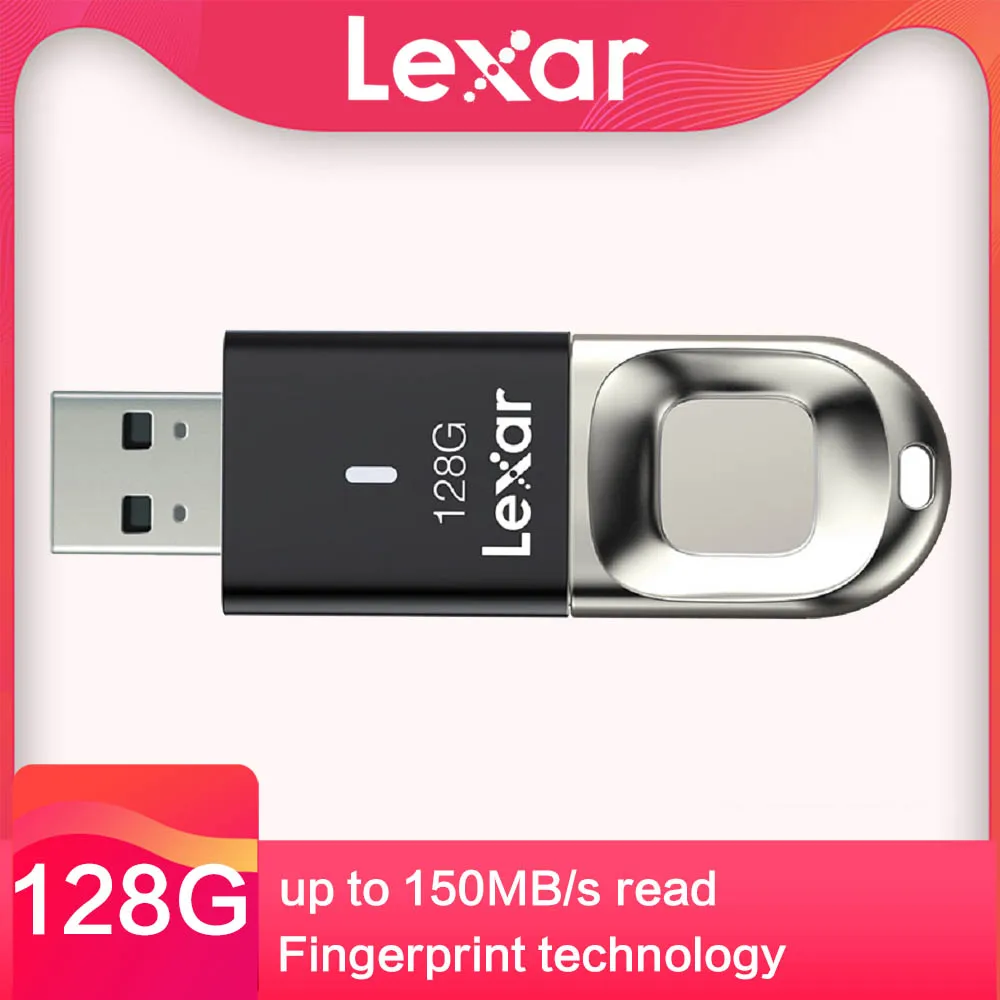 Оригинальный Lexar компьютер у Диск флеш-накопитель 32G 64G F35 USB3.0 отпечатков пальцев Шифрование высокое Скорость 150 м/с 128 ГБ памяти USB