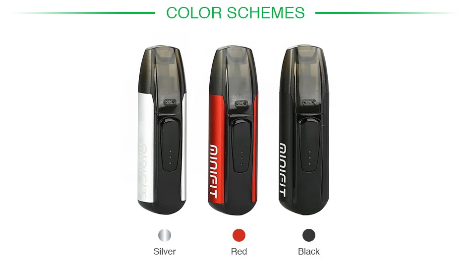 Новые цвета JUSTFOG MINIFIT Pod Vape комплект с аккумулятором 370 мАч и картриджем 1,5 мл pod система Vape Pod Комплект vs Renova Zero