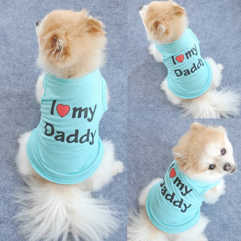 2018 новая модная одежда для домашних животных с надписью I Love My Daddy Mommy Pets футболка
