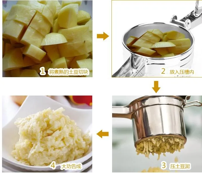 Кухонные овощные инструменты из нержавеющей стали ручной вкусное пюре Картофелемялка рисеры