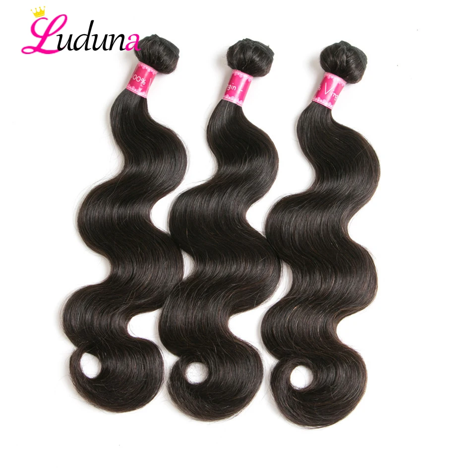 

Luduna Hair Bundles 3 Bundle Deals Body Wave Human Hair Weave Bundles Remy Brazilian Hair Weave Bundles