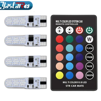 

T10 W5W LED Car Light 168 194 5050 SMD 12V RGB Clearance Parking Marker Lights Remote Control Reading Lamp Bulb Car-Styling