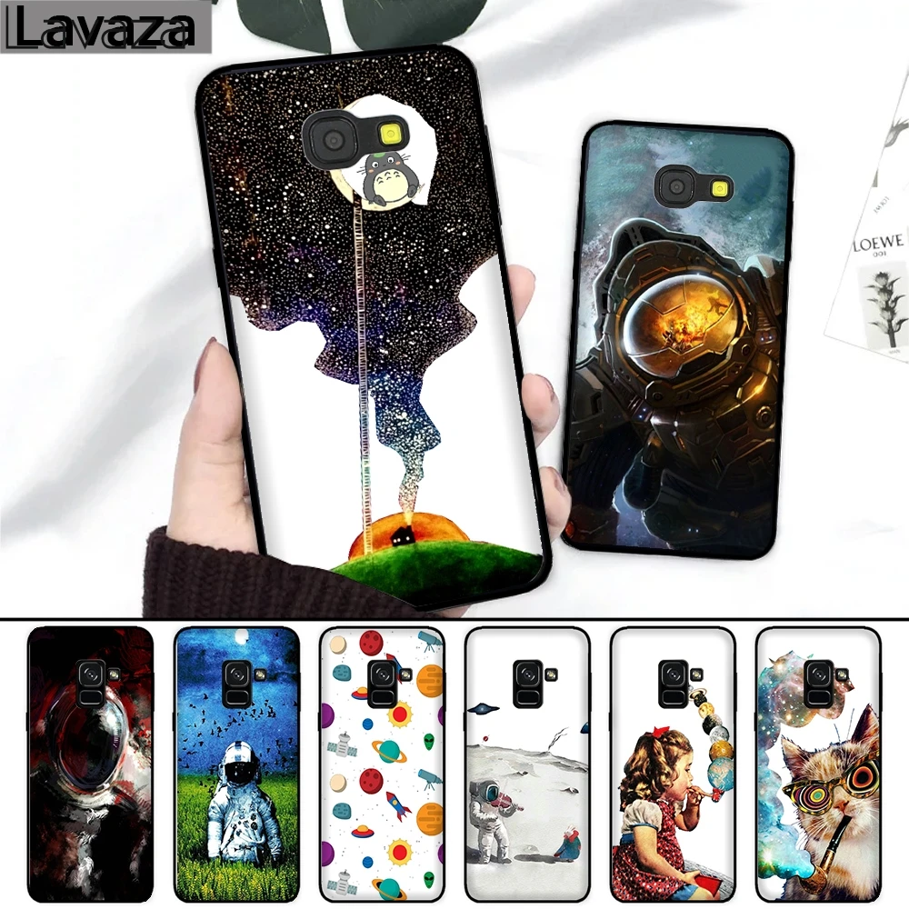 

Lavaza 116FF Airship Astronaut Cat Silicone Case for Samsung A3 A5 2016 2017 A6 Plus A7 A8 A9 J6 2018