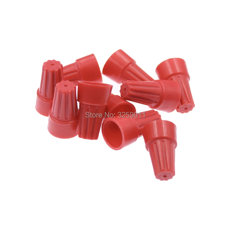 

50PCS 22-10 AWG RED Wire Twist Nut Electrical Connector Terminals Cap Spring Insert P6H Closed Terminal Lugs Press Line Cap