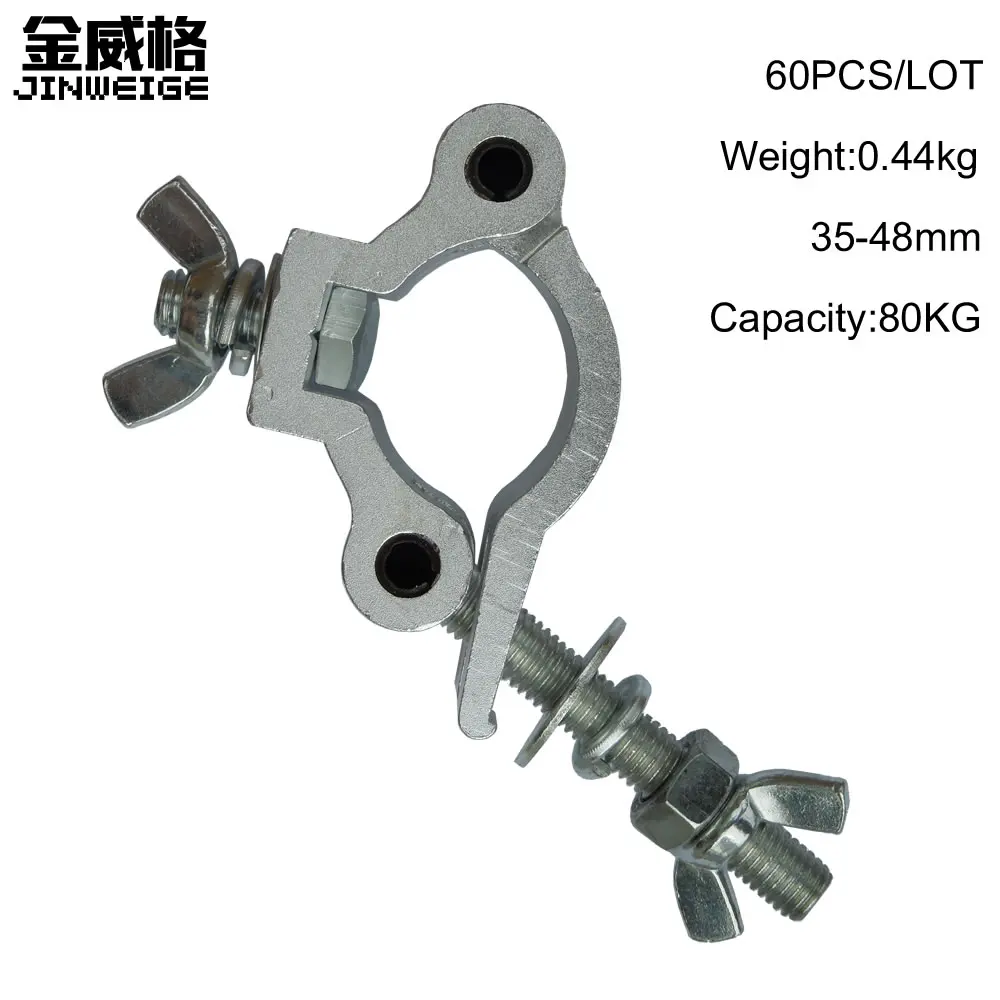 Free Shipping 60pcs/Lot Aluminium Material 35 48mm 80kg LED Stage Hook